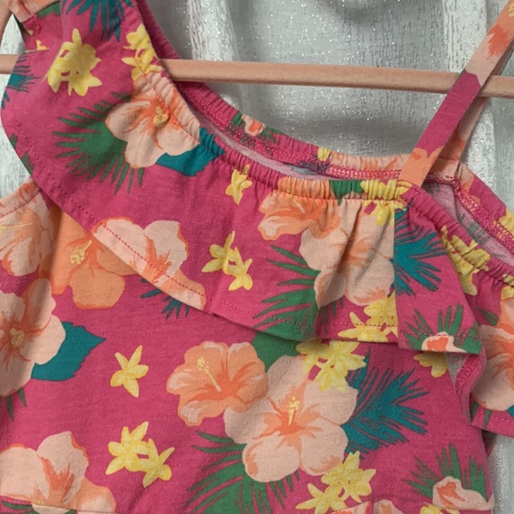 Pink floral sundress with asymmetrical neckline size 5 The Chlidren’s Place - Picture 4 of 4